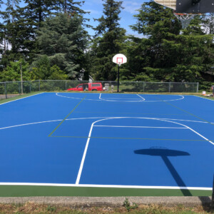 backyard basketball court by True Northwest Courts