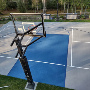 side view of a basketball court